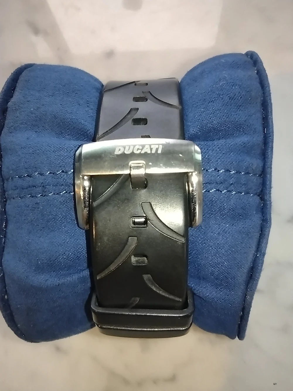 Men's Black and Silver Sport Watch Ducati with Orange Accents